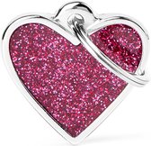 Penning - HEART GLITTER S - Roze