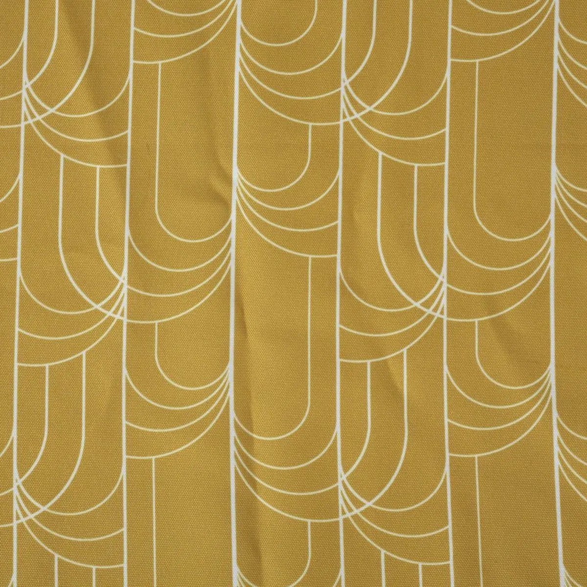 Atmosphera Tafelkleed - polyester - oker geel met print - 240 x 140 cm - Eettafel tafellakens