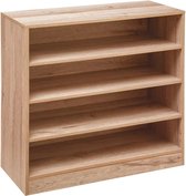 Relaxdays Houten Schoenenrek – 4 Planken Voor Ca. 12 Paar Schoenen, Met Lade, Walnotenhout Geolied (81x70x27 Cm)