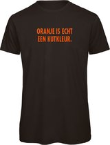 EK Kleding t-shirt zwart XL - Oranje is echt een kutkleur - soBAD. | Oranje shirt dames | Oranje shirt heren | Oranje | EK 2024 | Voetbal | Nederland | Unisex