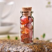 Bixorp Gems - Kristallen Flesje Edelstenen Rode Agaat - Prachtige Natuurlijke Rode Agaat in Kristallen Fles - 60mm