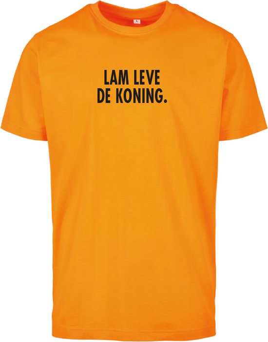 T-shirt oranje S - Lam leve de koning - soBAD. - Koningsdag - Oranje shirt dames - Oranje shirt heren - Unisex - Regular fit
