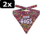 2x - BANDANA HOND FREE HUGS RZ 16-20CM