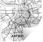 Stickers muraux - Film autocollant - België - Anvers - Plan de la ville - Carte - Wit Zwart - Carte - 30x30 cm - Film adhésif - Stickers muraux Chambre d'enfant - Papier peint autocollant - Papier peint autocollant - Film autocollant