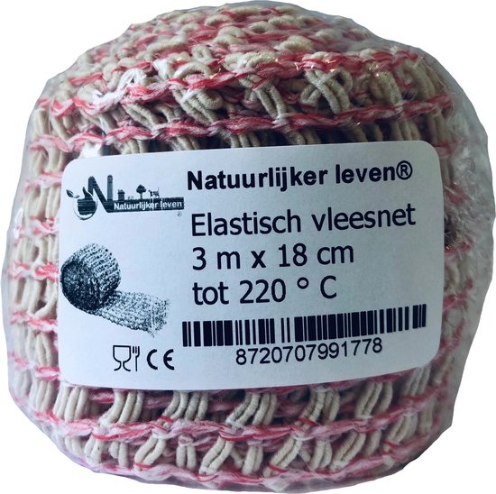 Foto: Elastisch vleesnet 3 m x 18 cm tot 220 c rolladenet vleestouw keukentouw