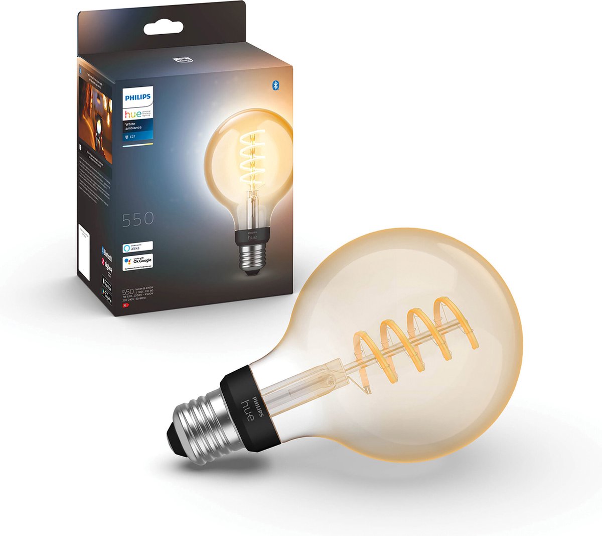 Philips Hue Filament Lichtbron E27 Globelamp G93 - warm tot koelwit licht -  klein -... | bol.com
