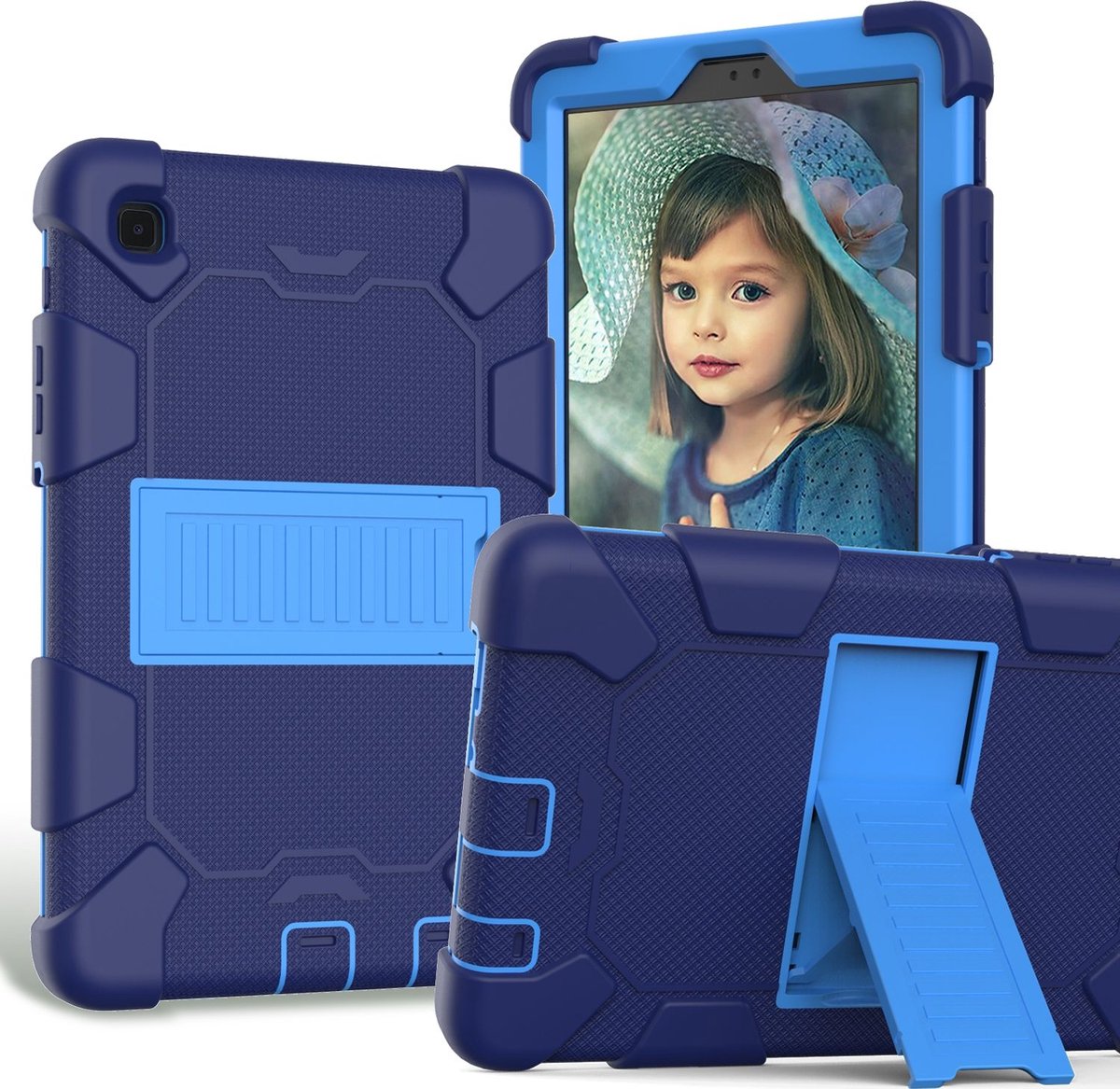 Mobigear Tablethoes geschikt voor Samsung Galaxy Tab A7 Lite Hardcase Backcover | Mobigear ShieldStand | Schokbestendig Galaxy Tab A7 Lite Telefoonhoesje | Anti Shock Proof + Standaard - Blauw