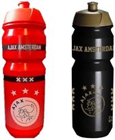 Ajax Bidons Set van 2 Rood en Zwart - Ajax Voetbal - Ajax Amsterdam - Ajax Drinkfles-