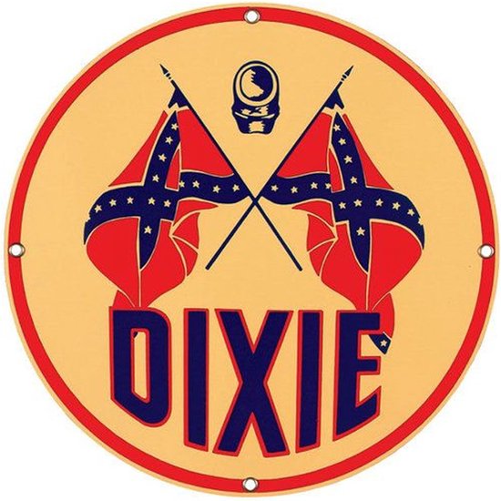 Dixie Gasoline Man Logo Emaille Bord