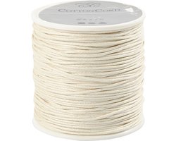 Katoenkoord - Waxed Koord - Zwart - DIY Haken En Macrame - Decoratief Koord Voor Creatieve Projecten - Diameter 1mm - Lengte 40m - 1 Rol