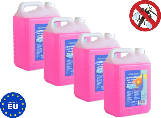 Ruitenwisservloeistof Auto - 4x5 Liter - Anti Insect - Citroen Geur - Kant en Klaar - Made in EU