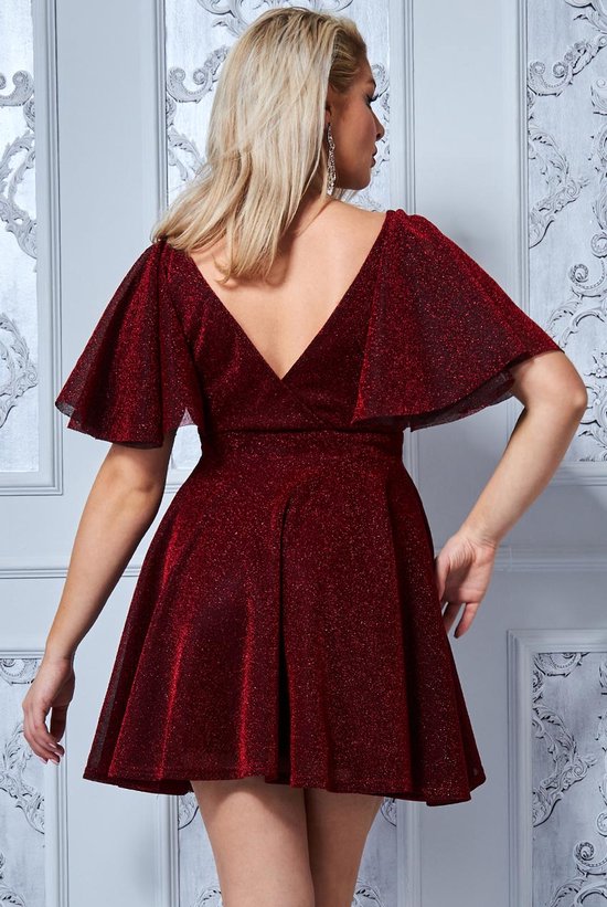 robe classique avec drapé sur la manche - Taille 44- Rouge | bol.com