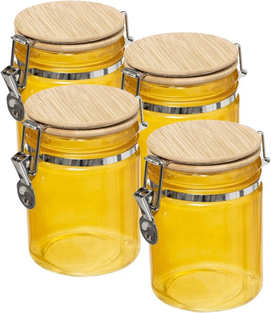 gouveo Set van 6 voorraadpotten, 750 ml, geribbeld, met beugelsluiting - Glazen potten van glas met draadbeugelsluiting - Bewaarpotten voor keuken en huishouden (BG750R gouveo Set van 6 voorraadpotten, 750 ml, geribbeld, met beugelsluiting - Glazen potten van glas met draadbeugelsluiting - Bewaarpotten voor keuken en huishouden (BG750R