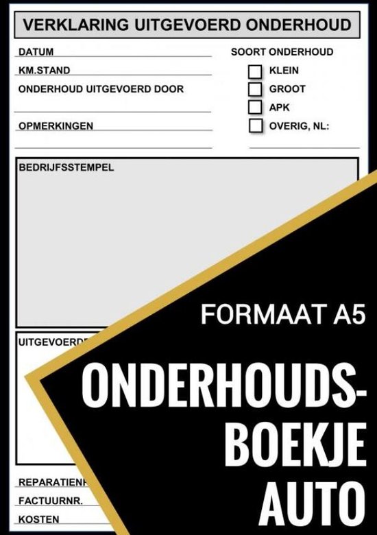 Onderhoudsboekje Auto Universeel Reparatie Boekje Voor Onderhoud A5 