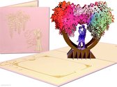 Popcards popupkaarten – Kleurrijke Trouwkaart Huwelijk Liefde Verliefd Verloofd Trouwen Felicitatie roze pop-up kaart 3D wenskaart