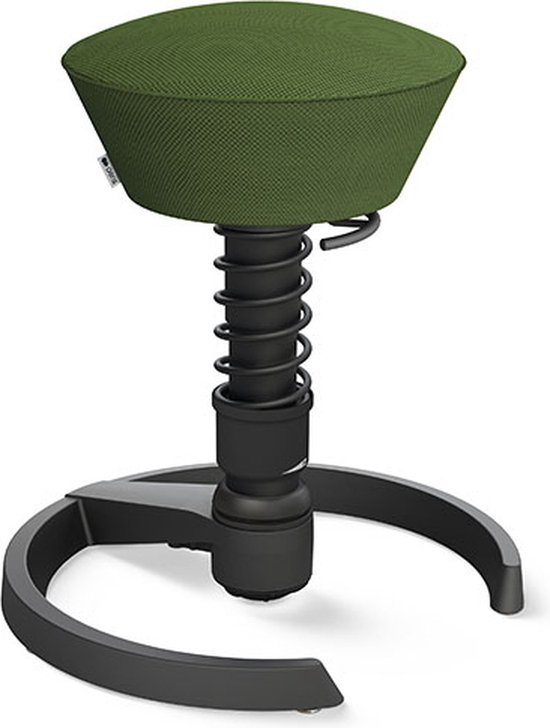 Aeris Swopper - ergonomische bureaukruk - zwart onderstel - groene zitting - gliders - mesh - standaard