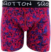 Boxershort - SQOTTON® - Criss Cross - Rood/Blauw - Maat L