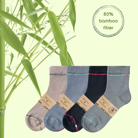 green-goose ® Chaussettes de Luxe en Bamboe | 4 paires | Bande | 39 - 42 | 80% Fibre de Bambou | Doux et durable