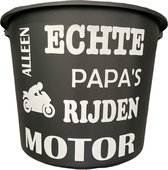 Cadeau Emmer - Echte Papa's Motor - 12 liter - zwart - cadeau - geschenk - gift - kado - Vaderdag - verjaardag