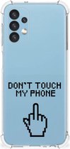 Smartphonehoesje Geschikt voor Samsung Galaxy A13 (4G) Telefoon Hoesje met doorzichtige rand Finger Don't Touch My Phone