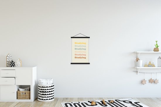 Porte-affiche avec affiche - Affiche scolaire - Citations - Étudier - Student - 40x60 cm - Lattes noires