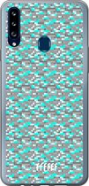 Samsung Galaxy A20s Hoesje Transparant TPU Case - Minecraft - Diamonds! #ffffff