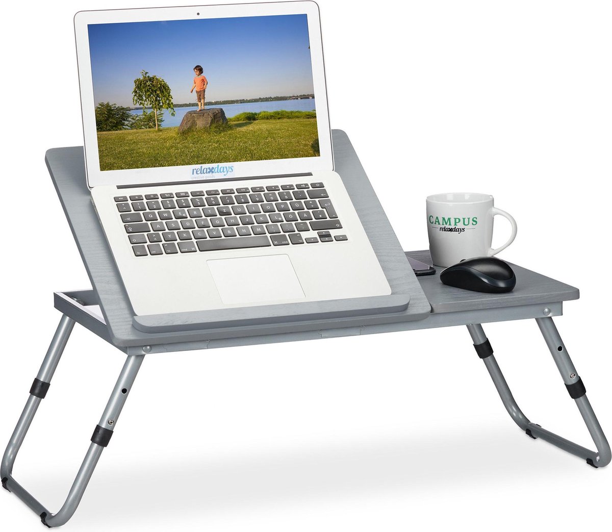 Laptop Tafel - Schoot Bureau - Computer Tafel - Ergonomisch - Bank tafel -  Grijs | bol.com