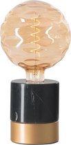 Tafellamp - zwart marmer met goud E27