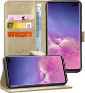 Samsung S10 Plus Hoesje - Samsung Galaxy S10 Plus Hoesje Book Case Leer Wallet Goud - Hoesje Samsung S10 Plus