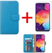 BixB Samsung Galaxy J6 2018 hoesje - bookcase turquoise + tempered glas screenprotector