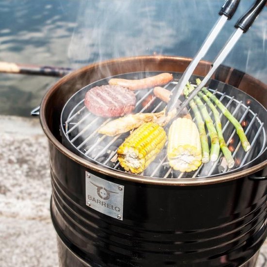 BarrelQ - Small industrieel houtskool Barbecue- BBQ vuurkorf en statafel in één 60L olievat zwart van BarrelQ — afbeelding 3