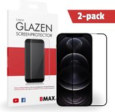 2-pack BMAX geschikt voor de iPhone 12 Pro Screenprotector Full Cover / gehard glas / Beschermglas / Tempered Glass / Glasplaatje - Zwart
