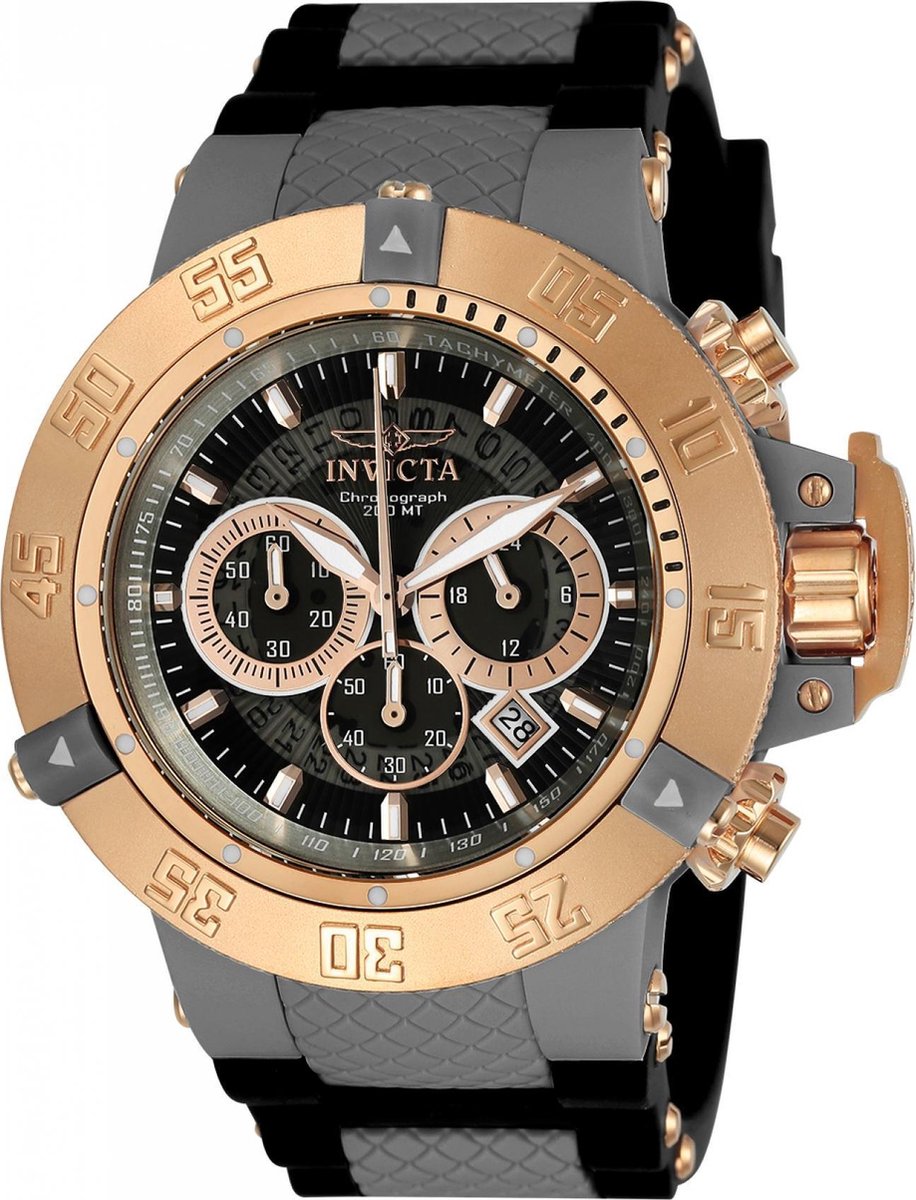 Invicta Subaqua - Noma III 0932 Heren Horloge - Waterdicht - Analoog - Quartz Uurwerk - Roestvrij Staal met zwarte Wijzerplaat - 50mm