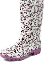 Gevavi Boots - Rose Regenlaarzen voor Kinderen en Dames - Kinderlaarzen - Dameslaars - PVC - Maat 38 - Wit Bloem