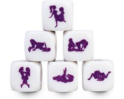 Secretplay 100% Games - Erotische Dobbelsteen voor Lesbiennes - Verschillende Standjes - 25mm - Wit en Paars