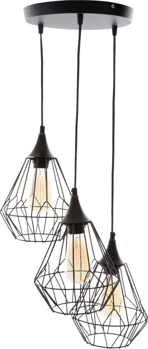 Atmosphera industriële hanglamp Zwart 3 flame Staal Lamp