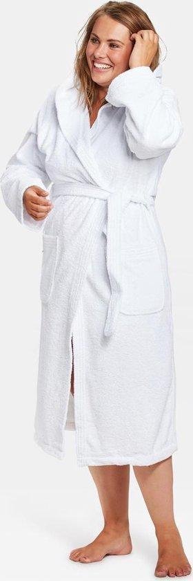 had het niet door kijk in Baars Unisex badjas wit - badstof katoen - sauna badjas capuchon - maat S/M |  bol.com