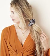 Goede kwaliteit - Scrunchie Flora -  Rood met bloemtjes