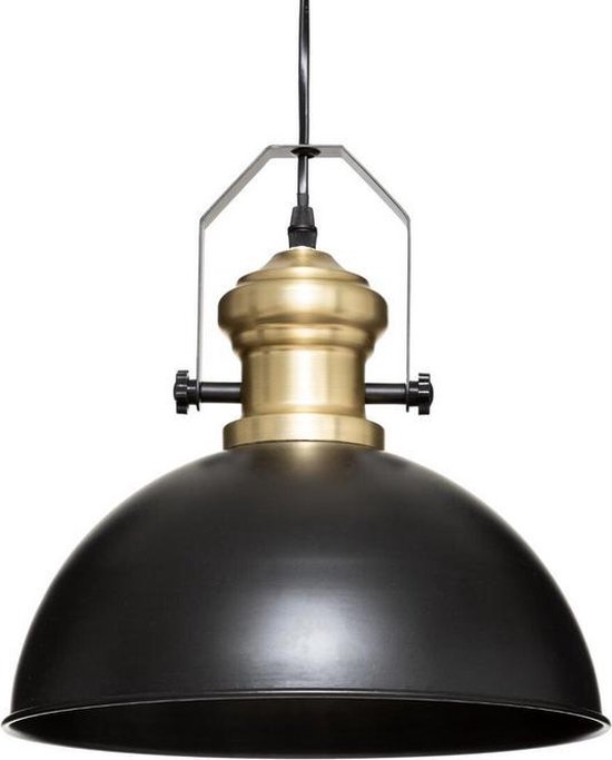 Zwarte met goudkleurige hanglamp, metaal ø 31 cm