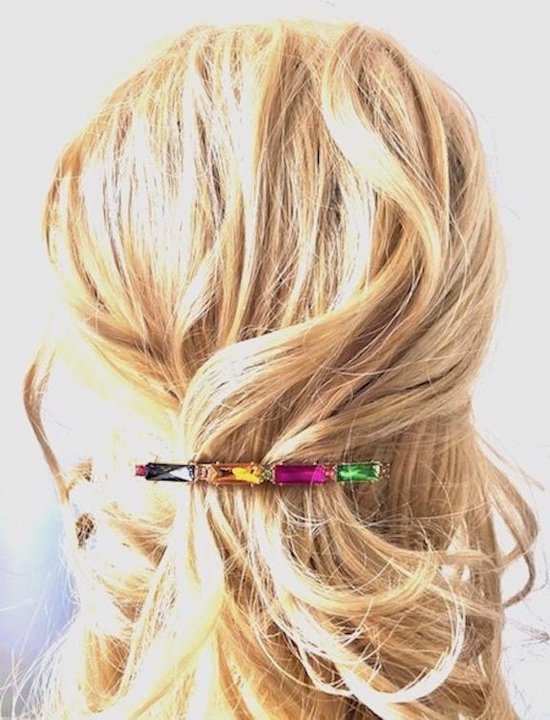 Haarclip - Haarklem - Haarsieraad - Haarspeld - Haar accessoires - Dames -  Multikleur - 8 cm - Uniek - Cadeau - Luxe | Bestel nu!
