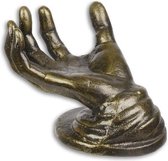 Gietijzeren beeld - Open hand Kaarthouder - Sculptuur - 12,3 cm hoog