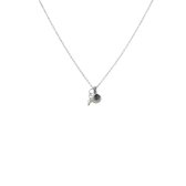 Silventi 9SIL 20263 Collier Argent Femme - Deux breloques - Coquillage - Perle - Wit - 42cm - Couleur argent