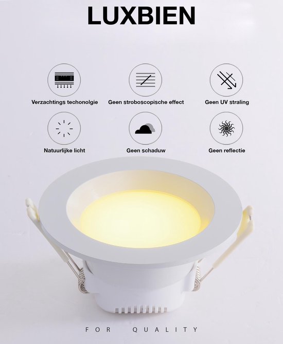 Avonturier Bijdrage volume Luxbien® - 4x LED Inbouwspot - Inbouwspots Badkamer - Inbouwspots LED -  Warm Wit -... | bol.com