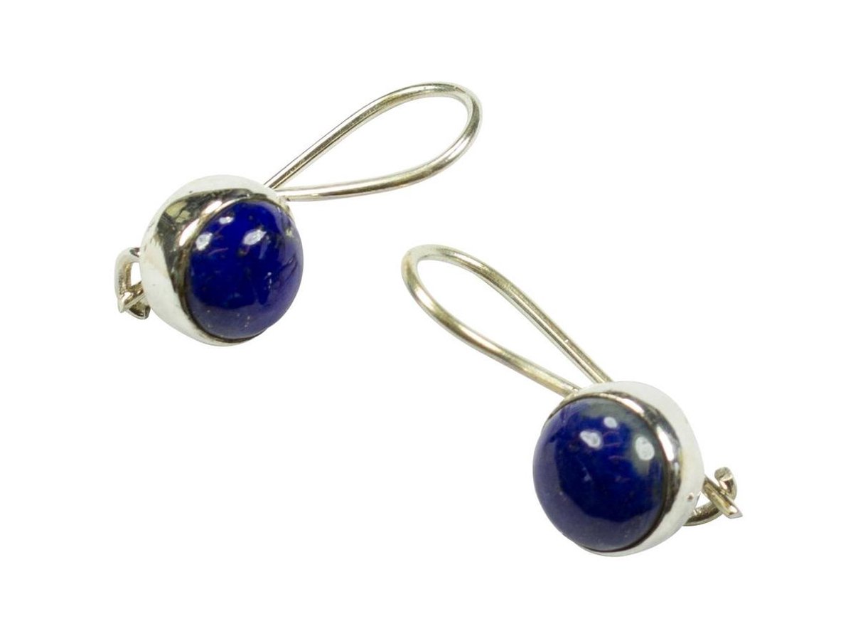 Zilveren oorbellen met sluiting Lapis Lazuli 925 zilver