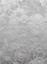 Fotobehang - Silver Flowers 192x260cm - Vliesbehang