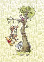 Fotobehang - Winnie Pooh in the wood 200x280cm - Vliesbehang