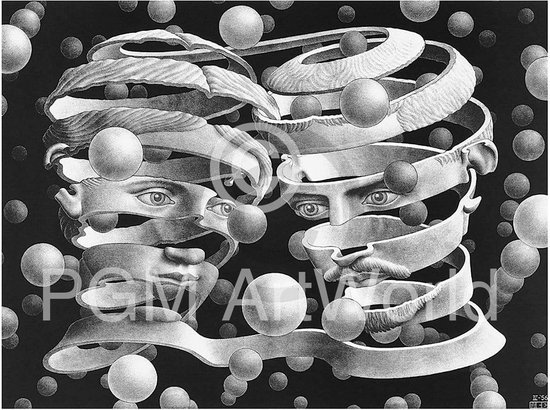 Kunstdruk M, C, Escher - Band ohne Ende 65x55cm