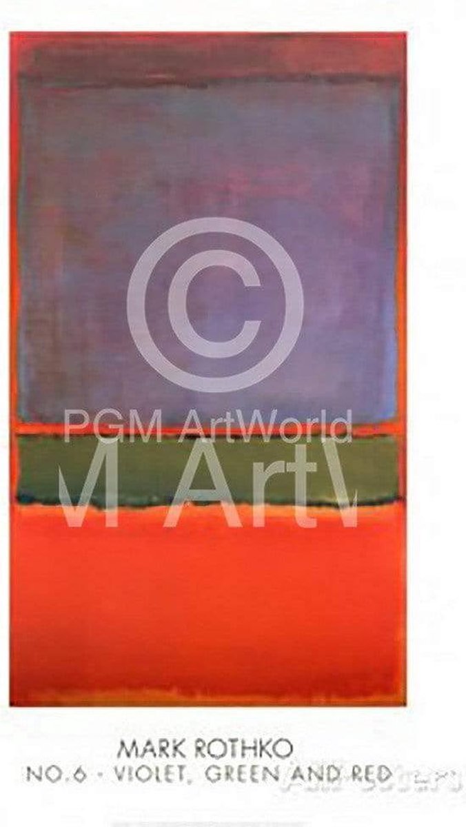 PGM Kunstdruk Mark Rothko - No, 6, 1951 61x91cm Divers