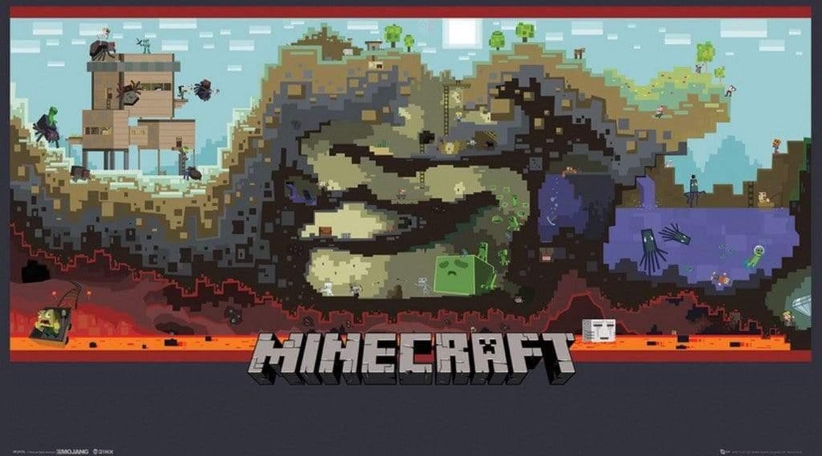 Affiche des personnages de Minecraft (Zwart)