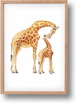 Poster giraf - A4 - mooi dik papier - Snel verzonden! - tropisch - jungle - dieren in aquarel - geschilderd door Mies